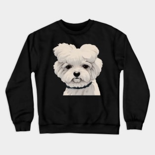 Tired Maltipoo Puppy Dog Mom Crewneck Sweatshirt